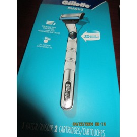 Gillette 2-Gillette Mach 3 3D Motion Men's 1 Razor +2 Cartridges each