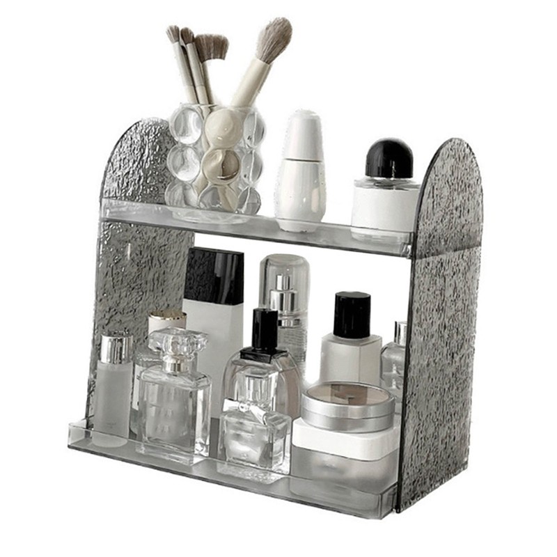 Double Layer Storage Shelf Large Capacity Fashionable 2 Tier Acrylic