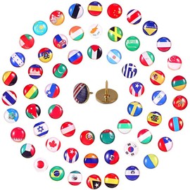 100 pieces creative decorative drawing pins, flag drawing pins, creative push pins, drawing pins, used to fix paper on cork cardboard or mark country on the world map