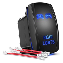 GOOACC GOOACC Rear Lights Rocker Switch Led Light Bar Switch 5Pin Laser On Off switches Blue 20A 12V 10A 24V Switch with Jumper Wires Set for Cars Trucks RVs,2 Years Warranty