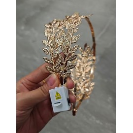 JEAIRTS Light Up Leaf Headband Gold Led Greek Goddess Hair Accessories for Women (B-2, Free Size)