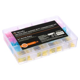Wirefy 180 PCS Heat Shrink Butt Connectors Kit - Marine Grade Wire Butt Splice Connectors - Electrical, Waterproof - 22-10 AWG