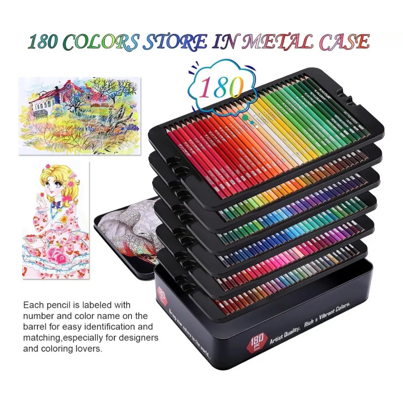 Nasjac Set De Arte Profesional Lápices De Colores Dibujo Kit