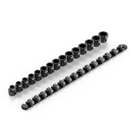 Olsa Tools Stubby Impact Socket Sets - 3/8" or 1/2" Drive, Aluminum Socket Rail, Professional-Grade, Comes in Metric or SAE Sizes:_1/2" Metric