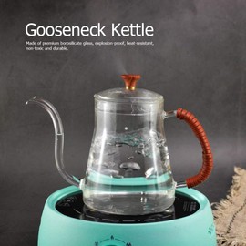 600ML Coffee Kettle Thickened, Pour Over Coffee Kettle Gooseneck Kettle Glass Gooseneck Pot Tea Pour Over Kettle Coffee Dripper Household