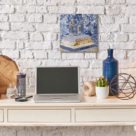 Fashion Book Pile Glam Designer Accessories Blue Gold