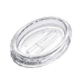 Sizikato - Jabonera clásica de acrílico transparente, bandeja de jabón ovalada de 5.7 pulgadas para baño de hotel