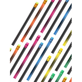 Colour-Changing Mood Pencil with Rubber, Black Changes to Colours, Wooden Pencils, Heat-Activated Colour, Thermochromic Pencils