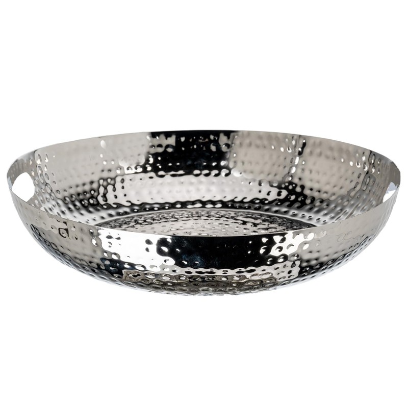 MyGift 14 Inch Deluxe Decorative Dish Tray Centerpiece Base, Silver