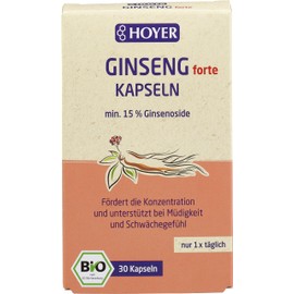 Mind. 15% Ginseno Side, Hoyer Organic Ginseng Capsules Pack of 30. Pack of 1 x 30 g)