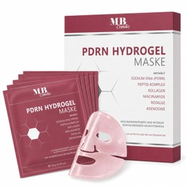 PDRN Hydrogel Mask with Salmon DNA & Collagen - Anti-Ageing Face Mask with Peptide Complex, Niacinamide & Red Algae for Intense Glass Skin Glow - Premium Overnight Face Mask by MB Cosmetics