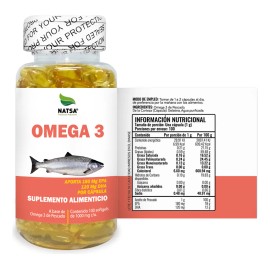 Omega 3, Aceite De Pescado, 100 Cápsulas, Calidad Premium Sabor Natural