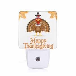 Chrobak LED Night Light Plug into Wall with Dusk to Dawn Light Sensor White Energy Efficient Thanksgiving Turkey Bird White Nightlight for Bedroom Bathroom Hallway Living Room Kitchen