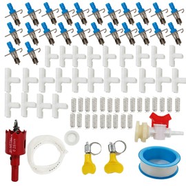 Rabbit Drinking Water System Kit - Includes 12 Plastic Pacifiers, Water Dispensers, Hoses, T-Joints, Springs, and Washers, an Integrated DIY Kit for Automatic Water Supply to Rabbit Beds