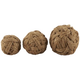 Deco 79 Jute Rope Handmade Woven Decorative Ball Orbs & Vase Filler, Set of 3 6", 5", 4" W, Brown