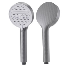 Shower Head, Upgraded Anti-Slip Texture Design High Pressure Shower Heads with 5 Modes Use Different scenarios, Universal Handheld Showerhead 12mm Diameter Large Panel for Low Water Pressure (Grey)