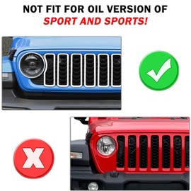 RAZPOY JL Grill Inserts, 7PCS Front Mesh Grille Cover Guard Compatible with 2024 Jeep Wrangler JL 4XE & Gladiator JT, Purple (with Camera)