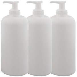Kosmetex Empty Soap Dispenser 500 ml White Bottle with Pump Bottle 3 x 500 ml