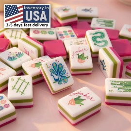 Mahjong  Emerald Acrylic Mahjong Tiles American Mahjong 4-layer Engraved American Mahjong Tiles MagColor: Dark Purple