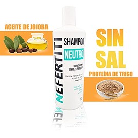 Pack 2 Shampoo Neutro Nefertiti 1L | Limpieza Profunda y Suave | Ideal para Todo Tipo de Cabello | Sin Sal, Sin Parabenos, Uso Diario
