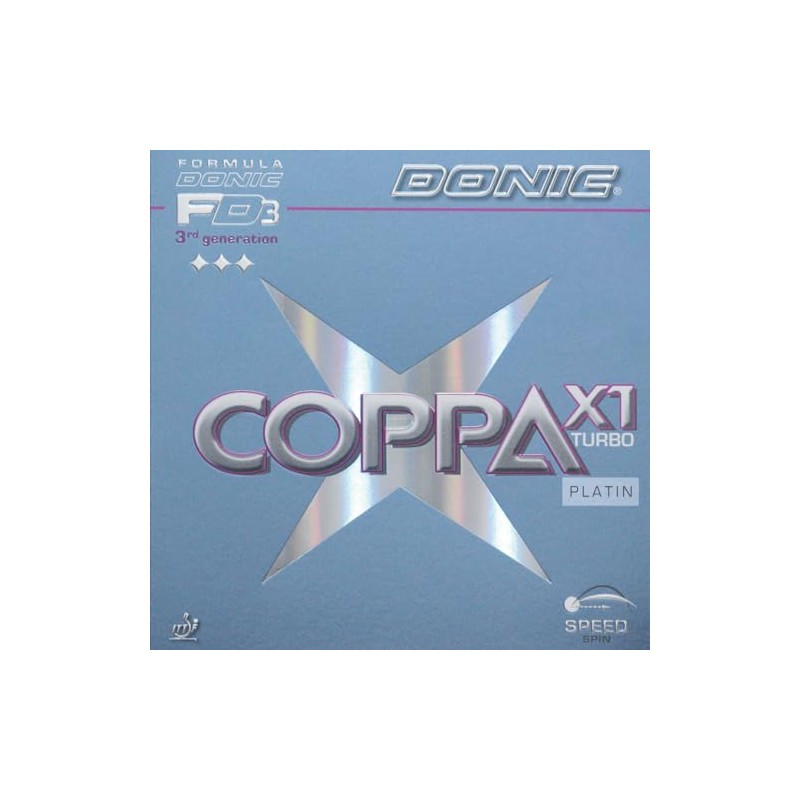 Donic Coppa X1 Turbo Platin Table Tennis Rubber (Red, Max)