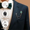PATIKIL Gem Hanging Chain Brooch Pins, Rhinestone Men's Gem Brooch