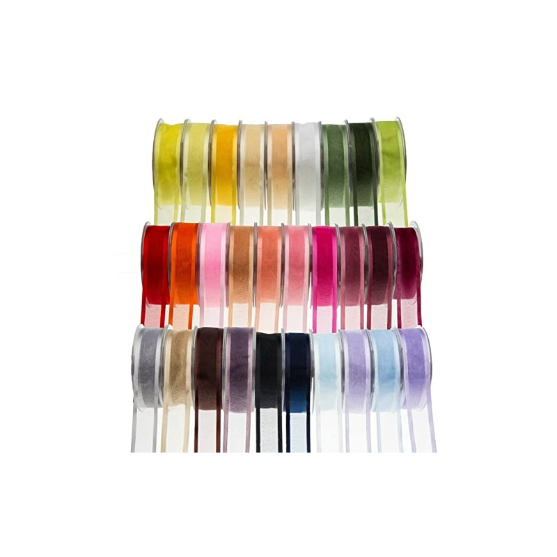 SUPER RIBBONS®™ - Full Reel 25mm Satin Edge Organza Ribbon,