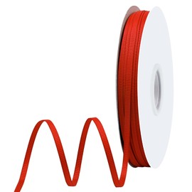 GTYBOVA Red Grosgrain Ribbon 1/8 Inch x 100 Yards Double Face Ribbon for Flower Bouquet Gift Wrapping Crafts Hair Wedding Decor