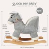 Rock My Baby Rocking Gray Horse with Chair, Plush Stuffed