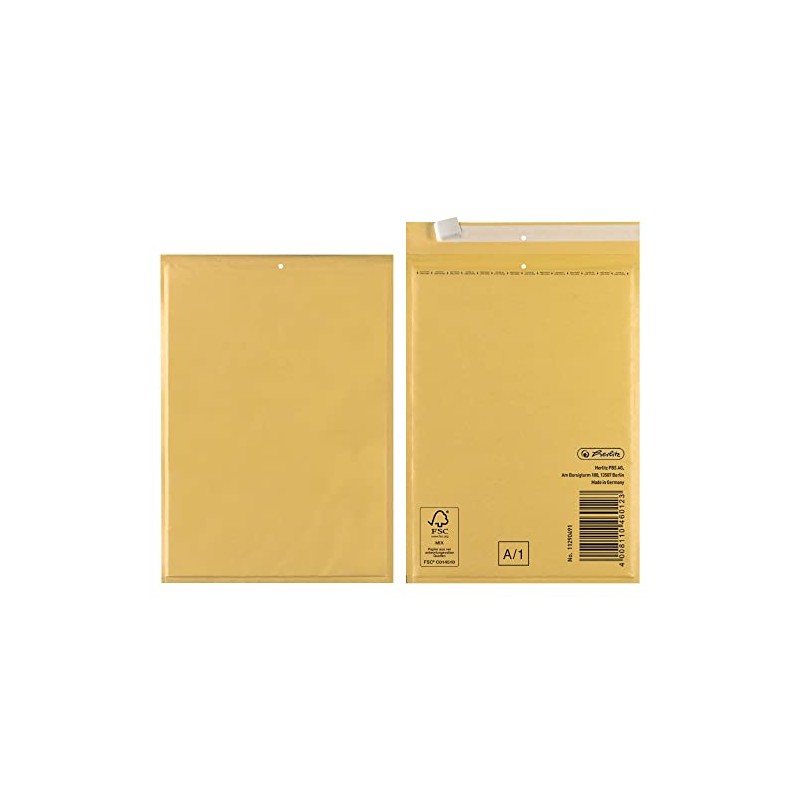 Herlitz Bubble Envelope A/1, PE Inner Film, Pack of 4,
