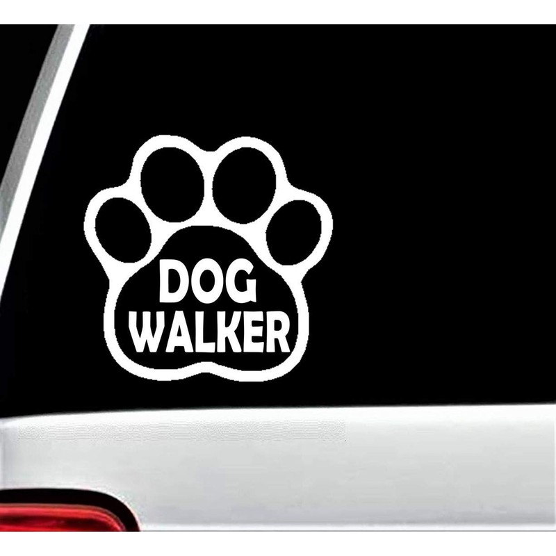 Dog Walker Paw Decal Sticker for Car Window 5 Inch