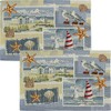 Sander Beach House Tapestry Placemats Light Blue/Red 32 x 48