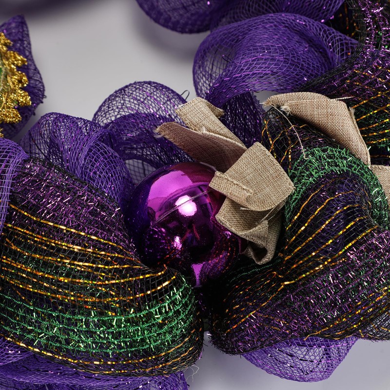 Mardi Gras Wreaths for Front Door 18 Inch Mardi Gras