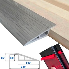 Floor Transition Strips Door Threshold Ramps 36 inch, 1/2'' ~ 3/5'' Thresholds Ramps for Doorways, Transition Strips for Doorways (Wood Grain Gray)