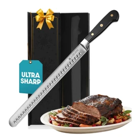 Bright Hobby Brisket Slicing Knife – 12" Brisket Knife, BBQ, Grilling Gifts For Men – Razor Sharp German Steel, Full Tang, Ergonomic Handle