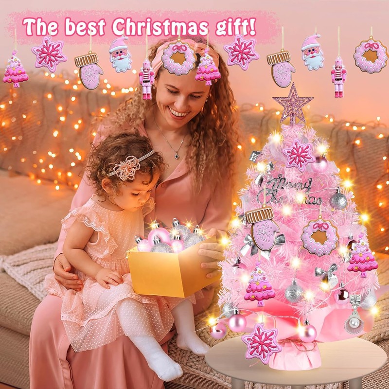 Aisszhao 12Pcs Pink Christmas Nutcracker Ornaments for Christmas Tree Decor,Pink