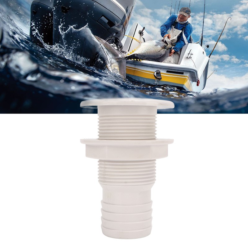 2in Through Hull Fitting Straight Drain Hose Polypropylene Inner Beam
