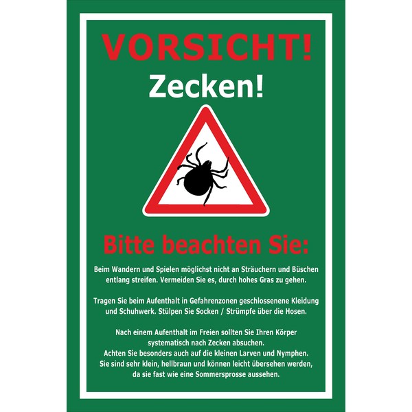 Melis-Folienwerkstatt Sign Caution Ticks - 15 x 10 cm -