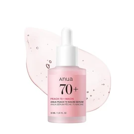 ANUA ANUA Peach 70 Niacinamide Serum, Lightweight Hydration for Dry Skin, Vitamin B12, Hyaluronic Acid, Glass Skin, Dewy Finish, Natural Pink Color, Korean Skin Care, 30ml/1.01 fl.oz