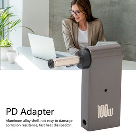 ASHATA 100W Type C USB-C to DC Adapter, 90 Degree Angled Type C Female Input to DC Plug Adapter PD Emulator Trigger 3.5X1.35mm