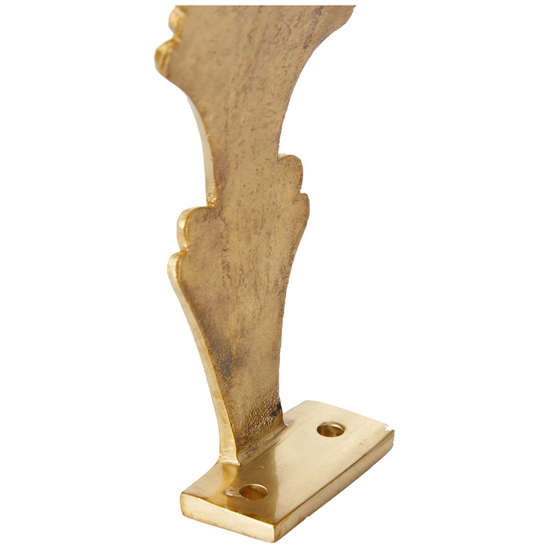 Bulk Hardware BH03841 Curtain Hold Back, Classic Leaf Design Brass