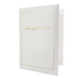 GraduationMall Wedding Certificate, Public Certificate, Suede Type, Light Blue, A4 with Picture Frame, Witness Sheet Included, Marriage Pledge