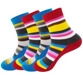 4 Pairs Women Ladies Hiking Walking Socks - UK Size 2-7, Anti Blisters, Soft, Warm, Comfortable, Breathable Nature Cotton Padded,Fit Well for Outdoor Sports Athletic Running Trekking Golf Yoga Camping