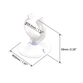 sourcing map Aquarium Suction Cup Clips Airline Tube Holders Clamps for Fish Tank Clear 28.5mm 6Pcs