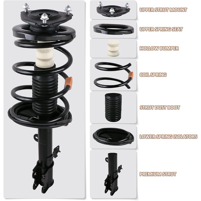 MOSTPLUS Rear Pair Complete Struts Spring Compatible for 2013-2017 Honda