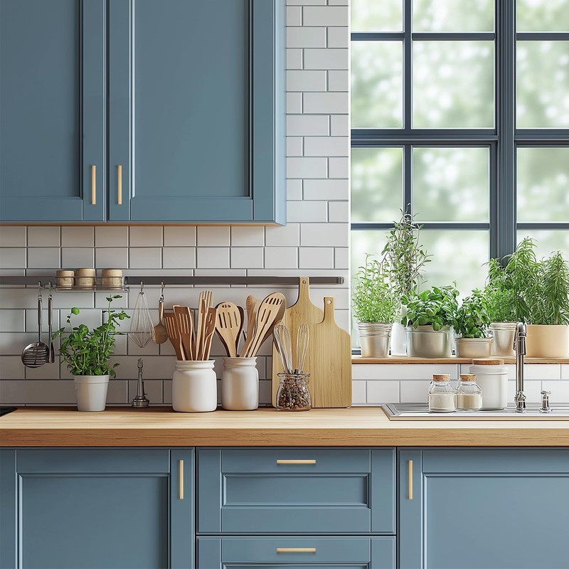 Ravinte 5 Pack Solid 3-1/2 Inch Kitchen Square Cabinet Handles