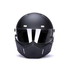 CRG Full-Face Motorcycle Street Bike Fiberglass Helmet DOT Certified Motocross Helmet Extra Large Size Helmet (Matte Black, XX-Large)