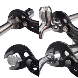 TOOLEAGUE Heavy Duty Water Pump Pliers, Large Plumbing Tool, 16-inch Groove Slip Joint Set, Push Button Quick Adjustable Pliers