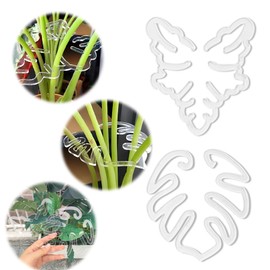 2 Pack Turtle Shell Bamboo Clamp Set - Plant Stem Holder Support Kit for Gardens, Bamboo Plant Stem Support - Sturdy Turtle Shell Clamp Set for Garden Flower Stems (2, Transparent color)