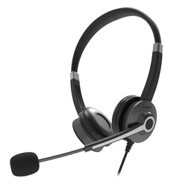ACTECK Audifonos para Negocios Centric Pro HN640 / On Ear para Call Center USB A + Mic + Control de Volumen/Silencio Negro Elite Series